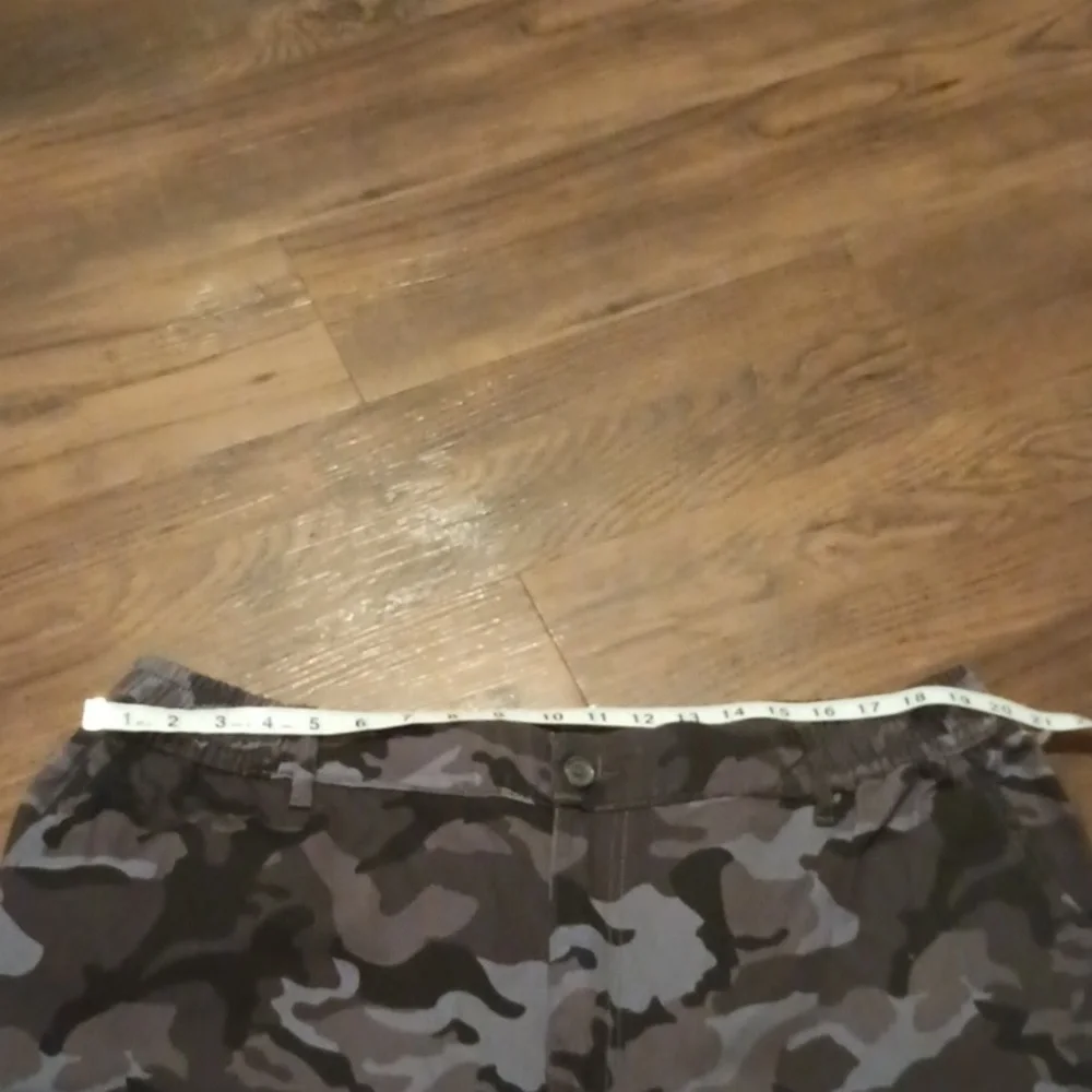 Big Dude Grey Camo Cargo Straight Leg Cotton Pants A34